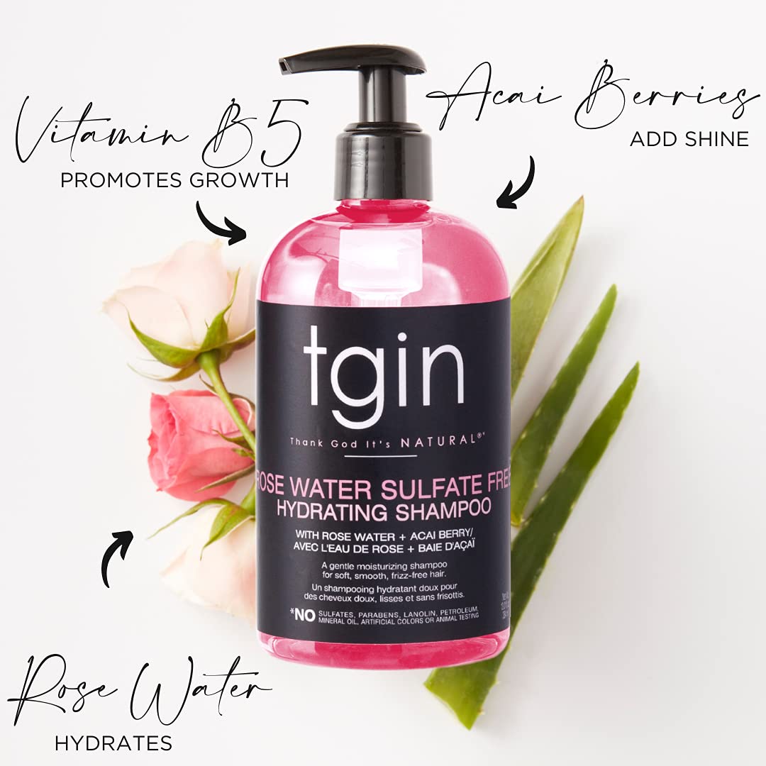 TGIN ROSE WATER SULFATE FREE HYDRATING SHAMPOO 13oz - RUBICELLE